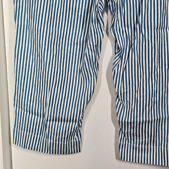 Anthropologie Maeve Colette Crop Linen Pants Wide Leg Blue Stripe 24W NWT - Picture 12 of 16